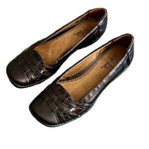 Lifestride Bronze Leather Driver Flats 7